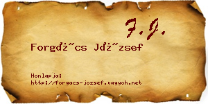 Forgács József névjegykártya